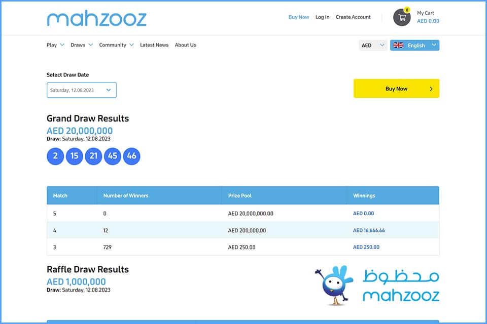 Mahzooz Draw Result